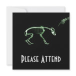 Bad Dog X-ray Skeleton in Green invitations