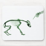 Bad Dog X-ray Skeleton in Green mousepads