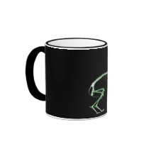 Bad Dog X-ray Skeleton in Green Coffee Mug