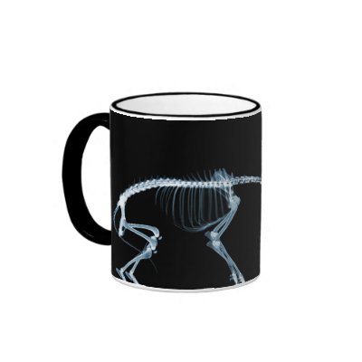Bad Dog Xray Skeleton Black Blue Coffee Mugs by VoXeeD