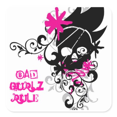 Bad Gurlz Rule Square Sticker by Bethany13