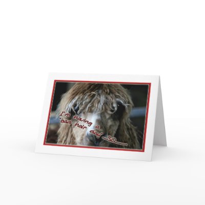 bad hair day greeting card by picketty