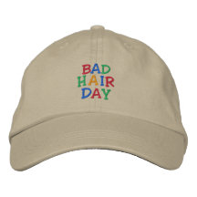 BAD HAIR DAY HAT EMBROIDERED BASEBALL CAP