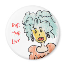 Bad Hair Day Refrigerator Magnet