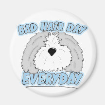 Bad Hair Day Sheepdog Magnet