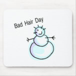 Bad Hair Day Snowman Mouse Pad