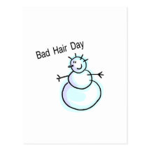 Bad Hair Day Snowman Post Card