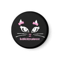 Bad Kitty Catoure Itsy Black Button Refrigerator Magnets
