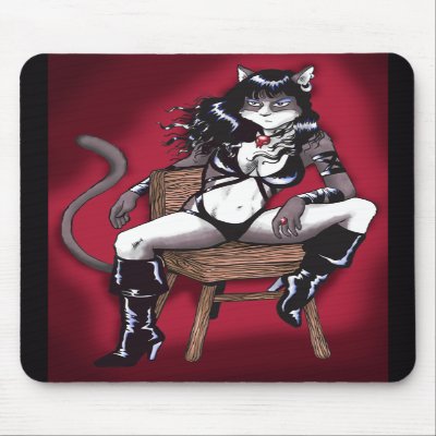 Bad Kitty Mousepad by artvixn