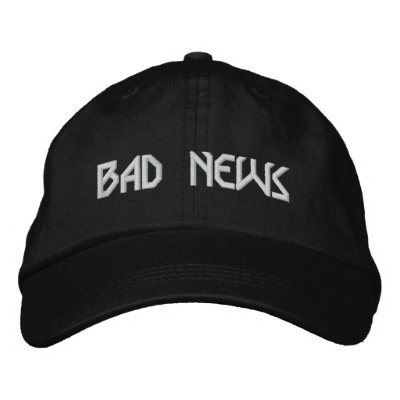 BAD NEWS logo hat Embroidered Baseball Cap by Bad_News
