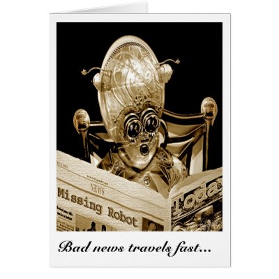 Bad news travels fast greeting cards by LiquidEyes