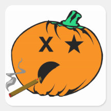 Bad Pumpkin Square Stickers