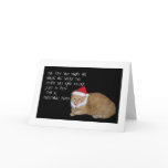 Bad Santa Fat Cat Christmas Card