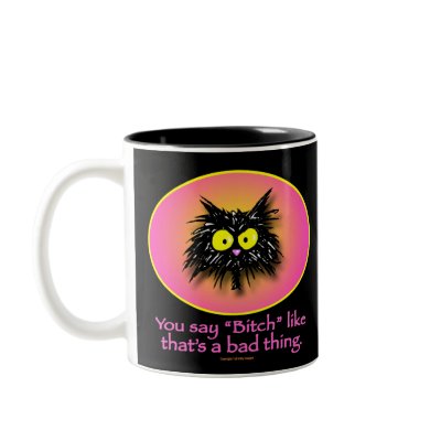 BAD THING - Mugs / Coffee Cups by tuffkittydesigns