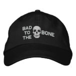 Bad To The Bone Skull Embroidered Hat embroidered hats