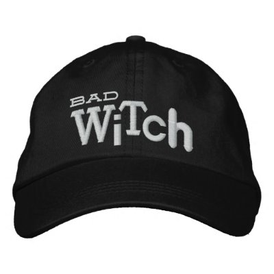 BAD WITCH Eclectic Style Halloween Embroidery Hat Embroidered Baseball Cap by cdandc