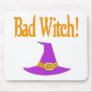 Bad Witch! Purple Hat Halloween Design Mouse Pad