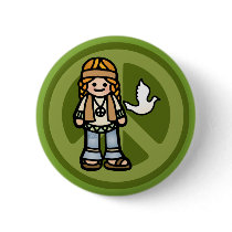 badge of peace. pinback button