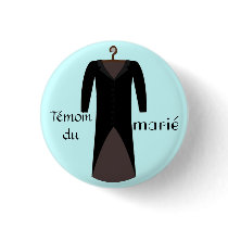 Badge témoin du marié bleu