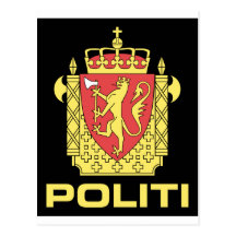 Badge the Norwegian Police Service, Norway Post Cards