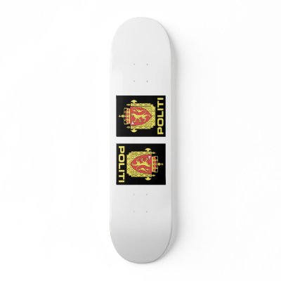 Badge the Norwegian Police Service, Norway Skateboard by bestflag