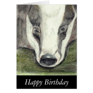 Badger birthday card (JZH1)