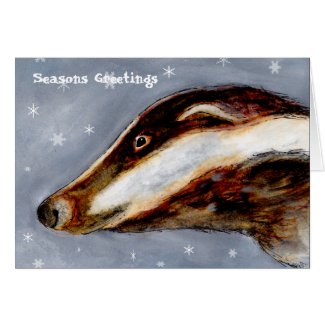 Badger Christmas card