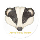 Badger Demolitions Expert Round Sticker