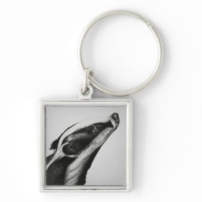 Badger Keychain by kthomaswildlifeart