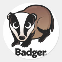 Badger. Round Stickers