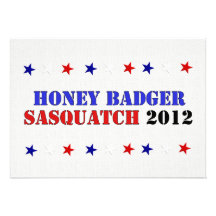 BADGER/SQUATCH TICKET PERSONALISED INVITES