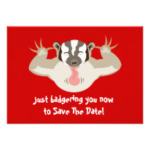 Badgering Badger Save The Date Custom Invites