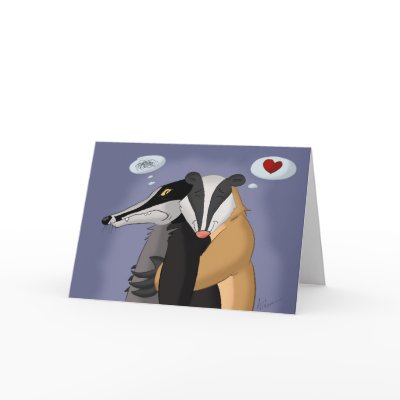 Badgers in Love Greeting Card by anwarart