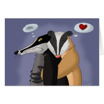 Badgers in Love Greeting Card