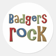 Badgers Rock Round Sticker