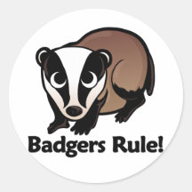 Badgers Rule! Round Stickers