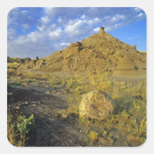 Badlands formations at Dinosaur Provincial Park Square Sticker