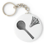 BADMINTON AND BIRDIE KEYCHAINS