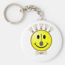 Badminton Bowtie Smiley keychains