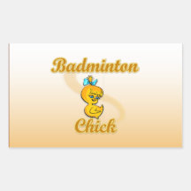 Badminton Chick Rectangular Stickers