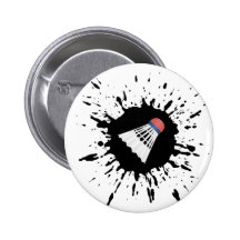 Badminton Explosion Pinback Button