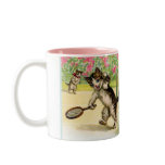 Badminton Kittens Vintage Art Mug
