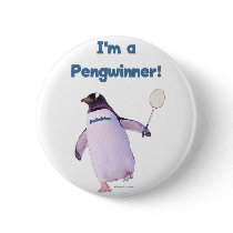 Badminton Penguin Pin
