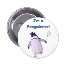 Badminton Penguin Pin