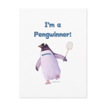 Badminton Penguin Postcard