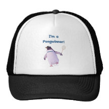 Badminton Penguin Trucker Hats