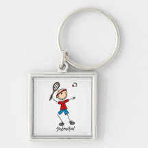 Badminton Player T-shirts and Gifts Keychains