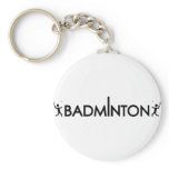 badminton player text icon key chain