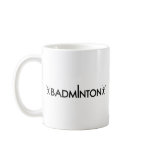 badminton player text icon mug