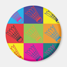 Badminton Pop Art Fridge Magnet